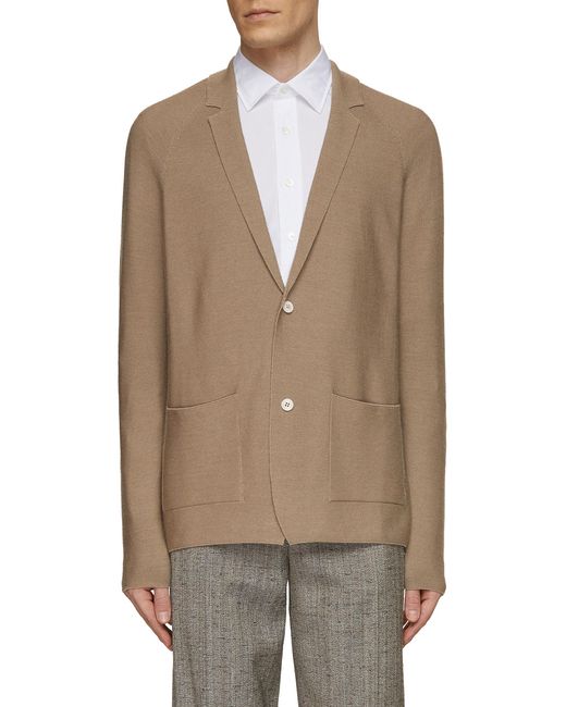 Lardini Notch Lapel Knit Cardigan Blazer in Natural for Men Lyst