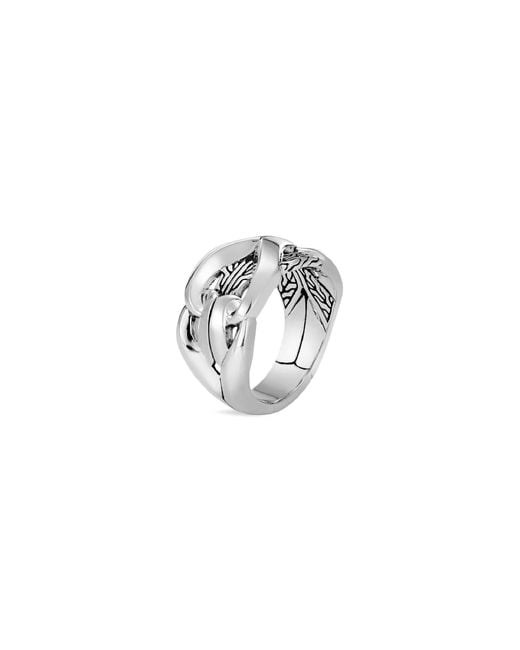 John Hardy asli  Classic Chain Silver Ring in Metallic 