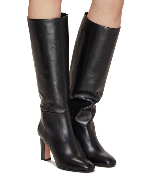 Aquazzura Sellier 85 Tall Leather Boots in Black | Lyst