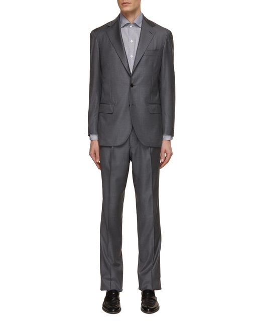 Ring Jacket Single Breasted Wool Suit in Gray for Men | Lyst