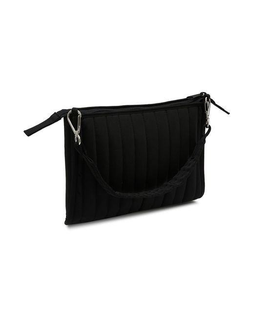 Alexander Wang Elite Tech Quilted Canvas Laptop Shoulder Bag in Black