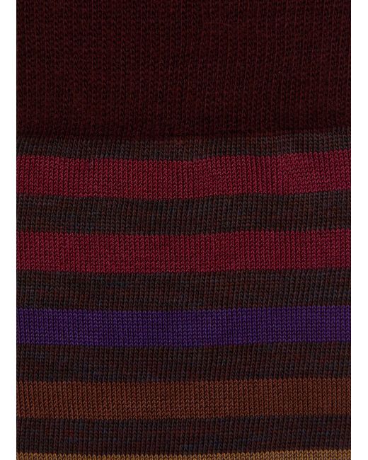 FALKE Tinted Stripe Cotton Blend Crew Socks in Brown for Men | Lyst