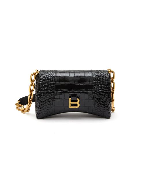Balenciaga 'downtown Xs' Crocembossed Leather Shoulder Bag Women Bags