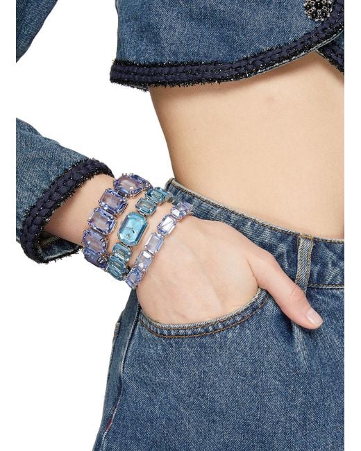 Swarovski 'millenia' Octagon Cut Crystal Bracelet Watch in Blue for Men |  Lyst UK