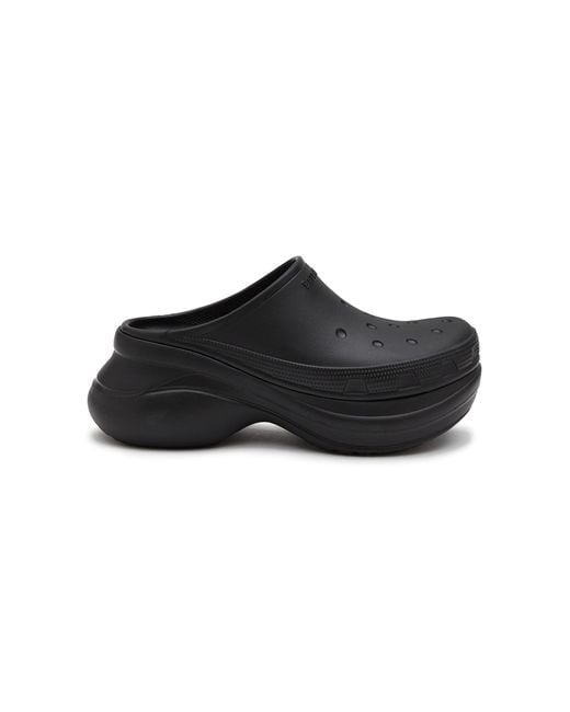 Balenciaga X Crocs Platform Rubber Mules in Black | Lyst