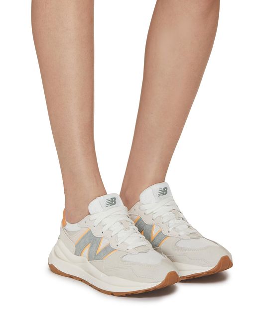New Balance 57/40 Mesh Suede Sneakers in White Lyst