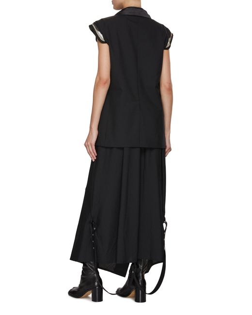 Sacai Suiting Mix Dress in Black | Lyst
