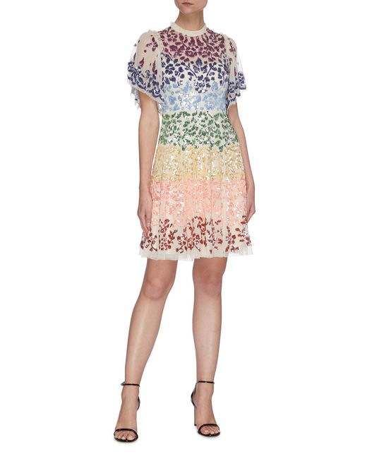 chakra sequin short sleeve gown