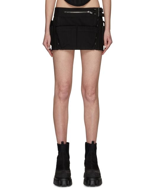 Dion Lee Cotton Low Waist Pocket Detail Tool Belt Mini Skirt in Black Lyst