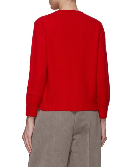 The Row Enid Patchwork Wool Cashmere Sweater in Red | Lyst