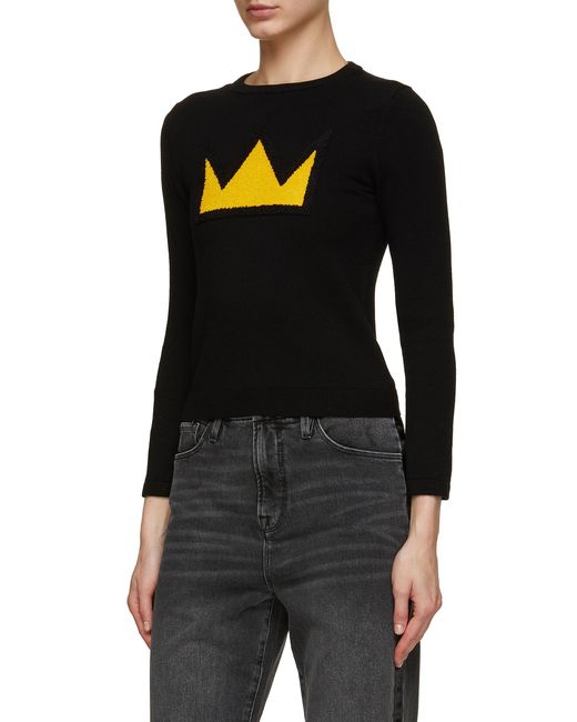 Alice + Olivia Black X Basquiat Porla Detachable Collar Sweater