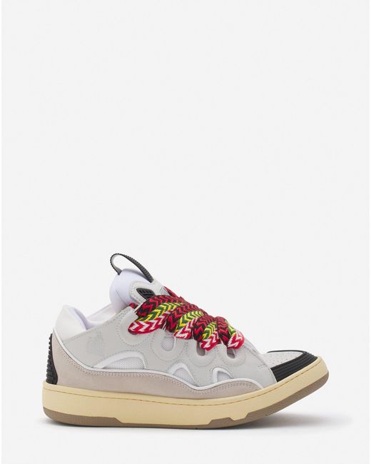 Lanvin Pink Leather Curb Sneakers