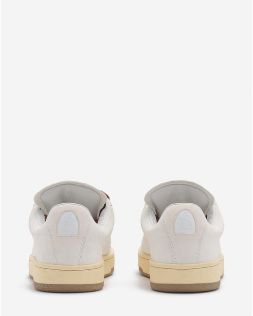 Lanvin White Suede Lite Curb Sneakers