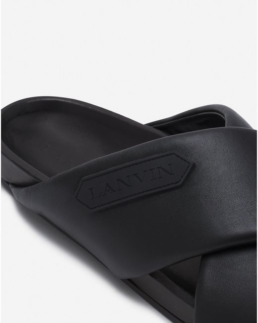 Lanvin Black Tinkle Sandals In Leather for men