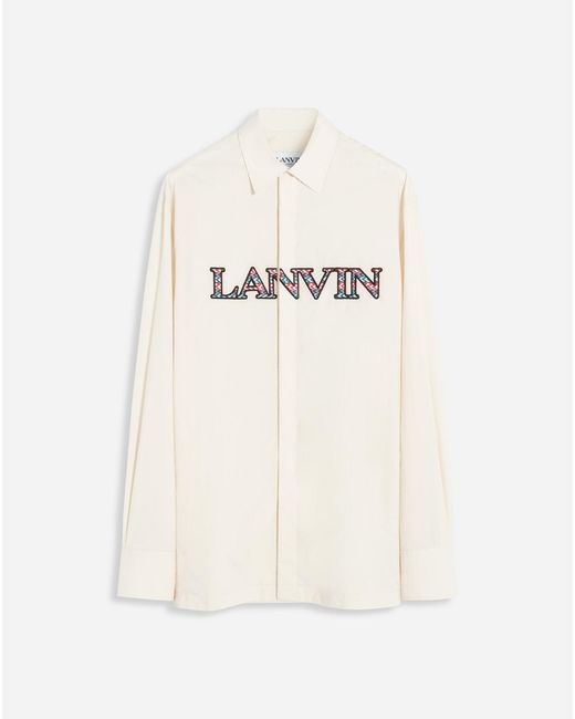 Lanvin Natural Embroidered Relaxed Shirt for men
