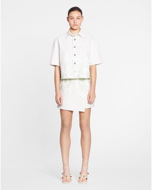 Lanvin White Short Skirt In Denim