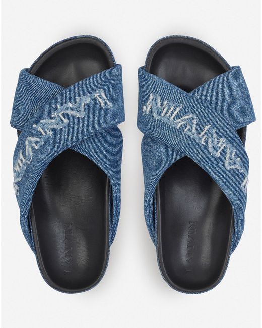 Lanvin Blue Tinkle Sandals In Denim for men