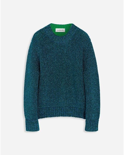 Lanvin Green Lurex Sweater for men