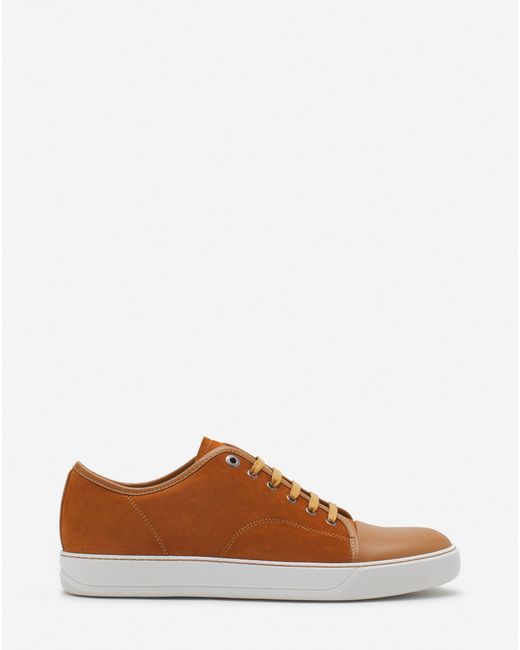 Lanvin Brown Dbb1 Leather And Suede Sneakers for men