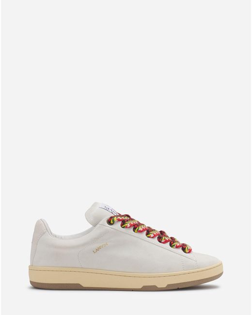 Lanvin White Suede Curb Lite Sneakers for men