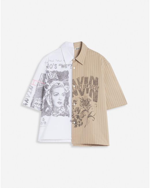 Lanvin White X Future Asymmetrical Printed Shirt for men
