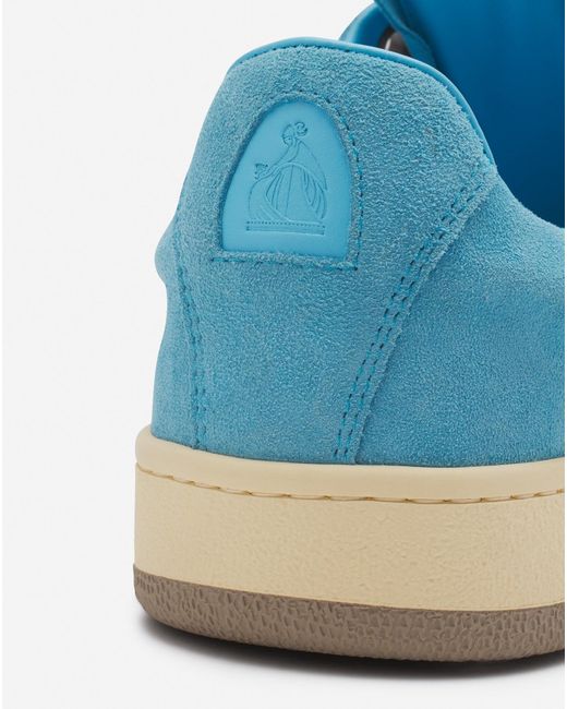 Lanvin Blue Curb Lite Suede Sneakers for men