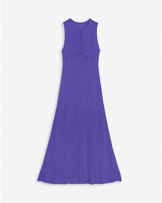 Lanvin Purple Sleeveless Midi Dress