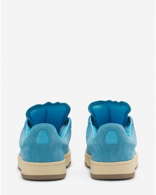 Lanvin Blue Curb Lite Suede Sneakers for men
