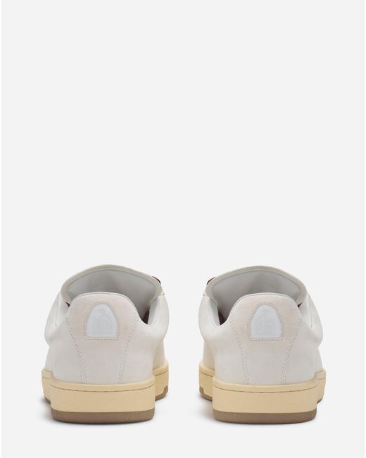 Lanvin White Suede Curb Lite Sneakers for men