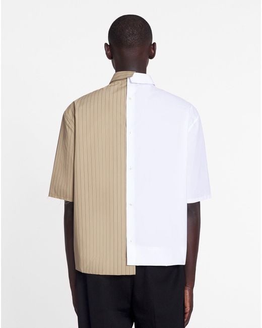 Lanvin White X Future Asymmetrical Printed Shirt for men