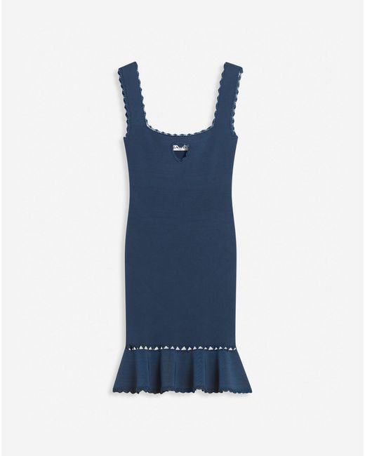 Lanvin Blue Sleeveless Dress With A Heart Detail
