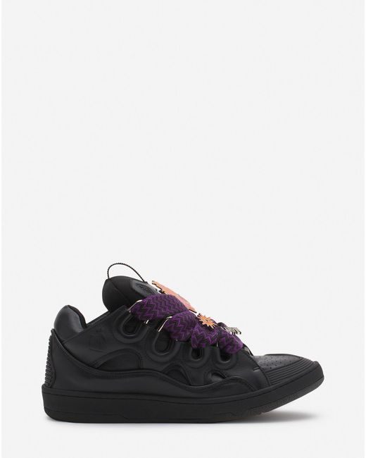 Lanvin Black X Future Curb 3.0 Leather Sneakers for men