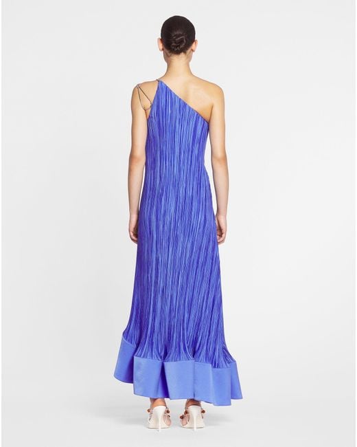 Lanvin Blue Cascade-effect Long Dress