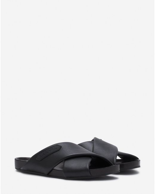 Lanvin Black Tinkle Sandals In Leather for men