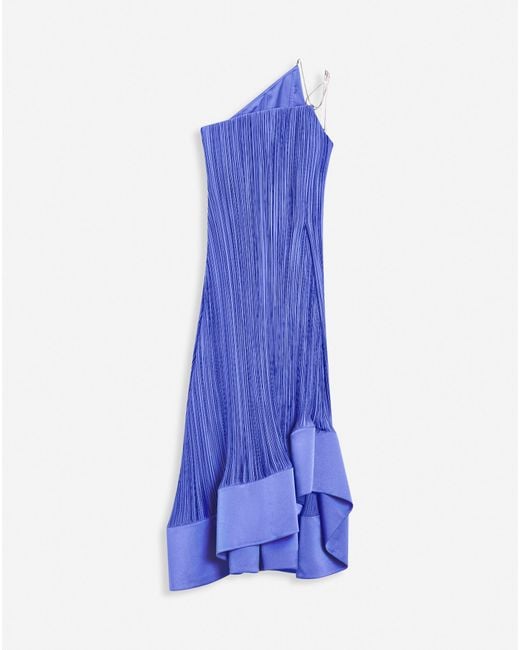 Lanvin Blue Cascade-effect Long Dress
