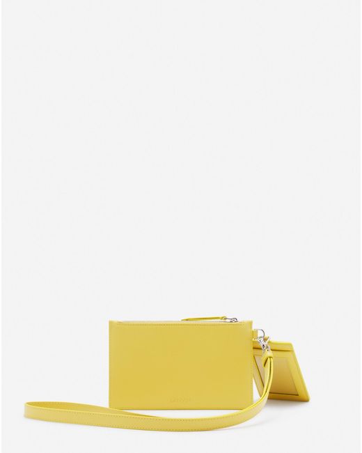 Lanvin Yellow X Future Leather Double Clutch With Eagle Print for men
