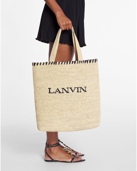 Lanvin Natural Raffia Tote Bag