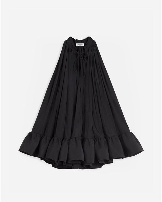 Lanvin Black Short Dress With Ruffles