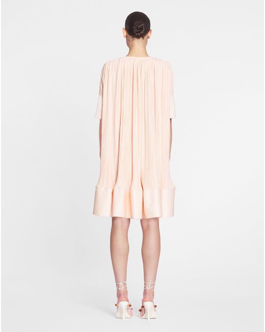 Lanvin Pink Cascade-effect Short Dress