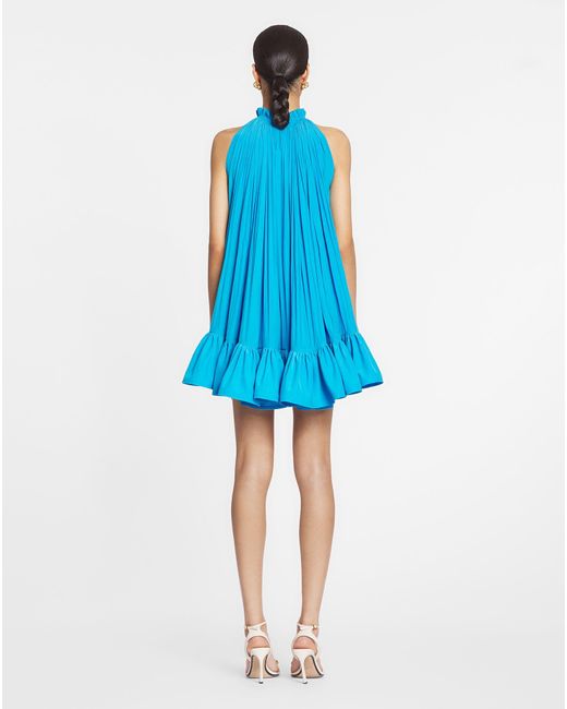 Lanvin Blue Short Dress With Ruffles