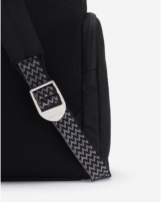 Lanvin Black Curb Nylon Backpack for men