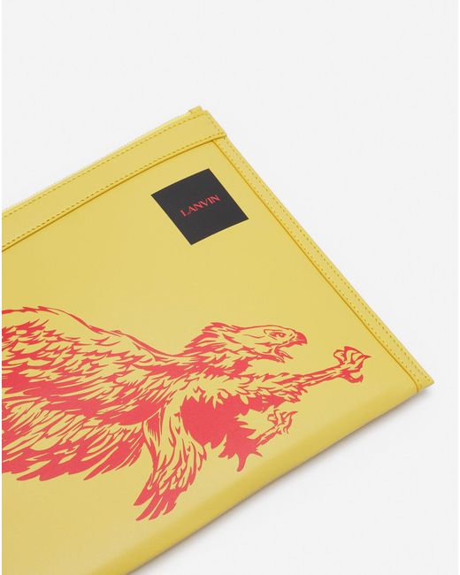 Lanvin Multicolor X Future Leather Clutch With Eagle Print for men