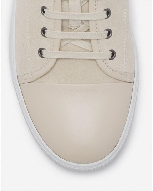Lanvin White Dbb1 Leather And Suede Sneakers for men