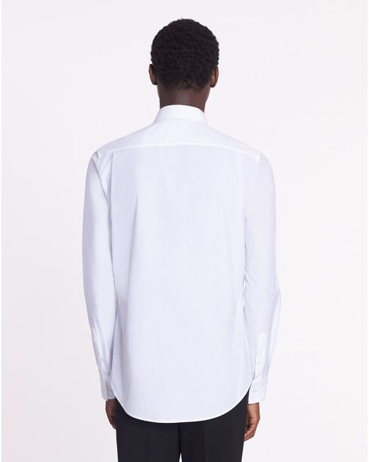 Lanvin Fitted Shirt With An Embroidered Bib Front in White for Men | Lyst