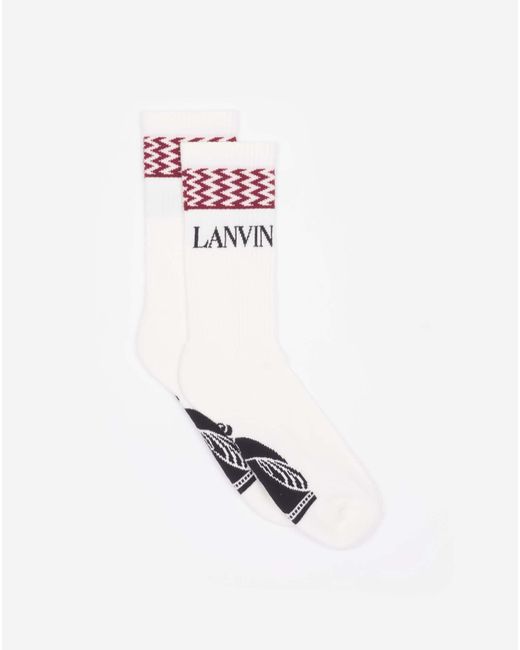 Lanvin White Curb Socks for men