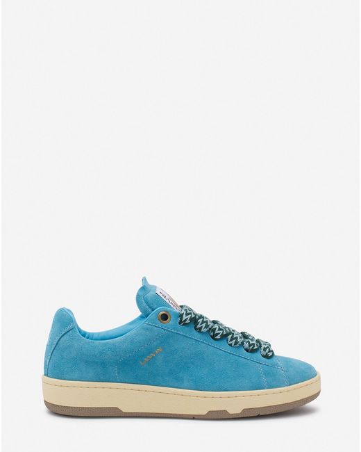 Lanvin Blue Curb Lite Suede Sneakers