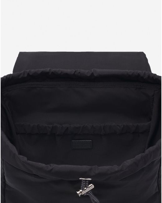 Lanvin Black Curb Nylon Backpack for men