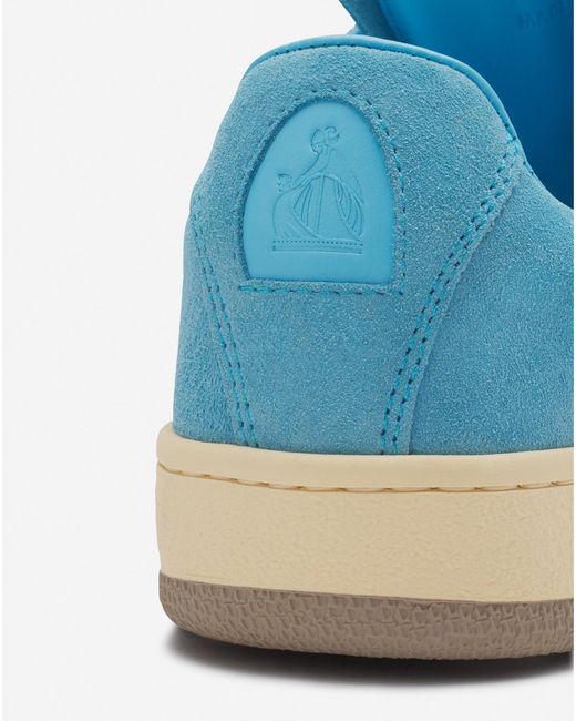 Lanvin Blue Curb Lite Suede Sneakers