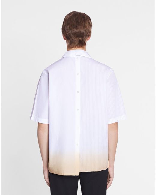 Lanvin White Asymmetrical Shirt With A Gradient Effect for men