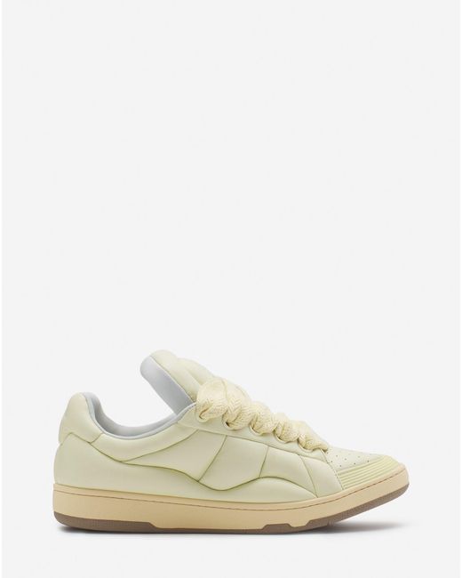 Lanvin White Curb Xl Leather Sneakers for men
